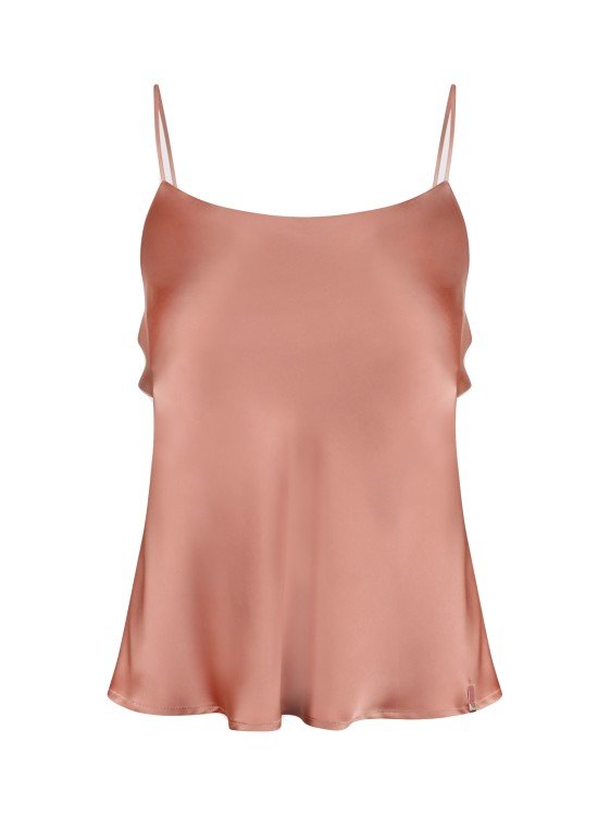 Square Neck Satin Top With Spaghetti Straps