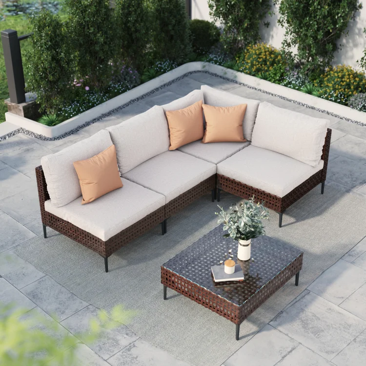 Brown Wicker Patio Furniture Set (Bursa Collection)