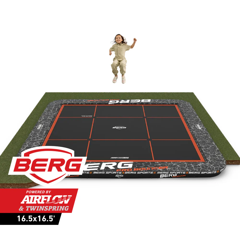 BERG Ultim Pro Bouncer 16.5 x 16.5 Square Inground Trampoline