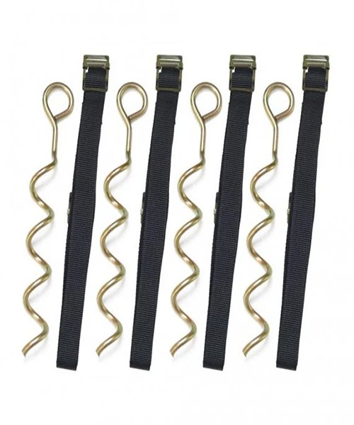 1) Kit d’ancrage (sangles + piquets)